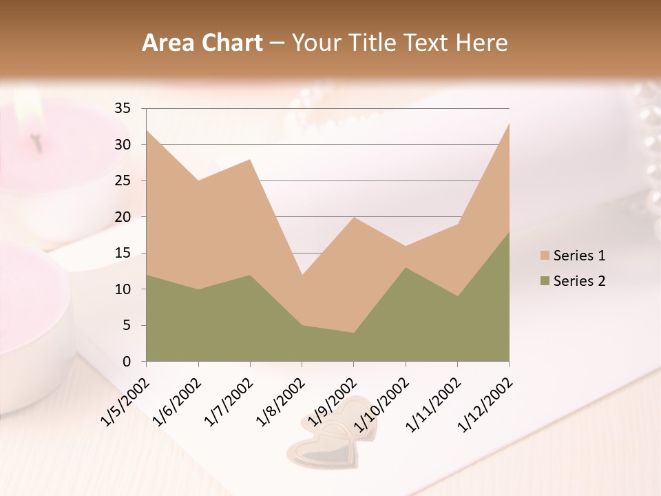 Gold Blossom Candle PowerPoint Template