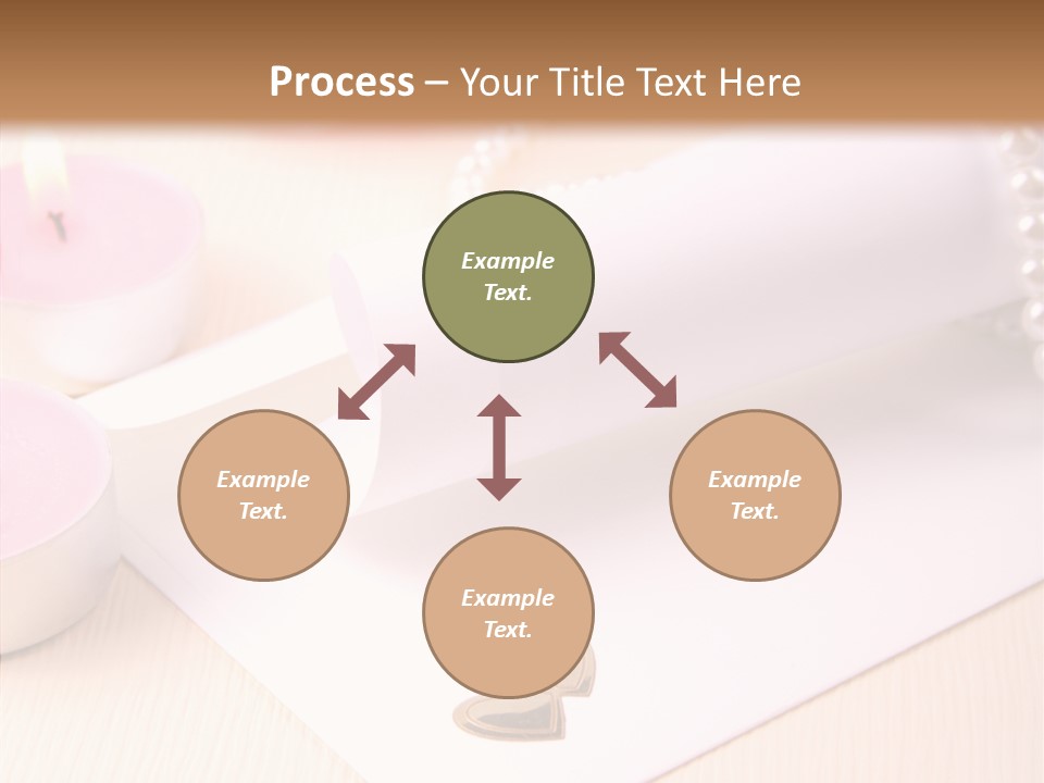 Gold Blossom Candle PowerPoint Template