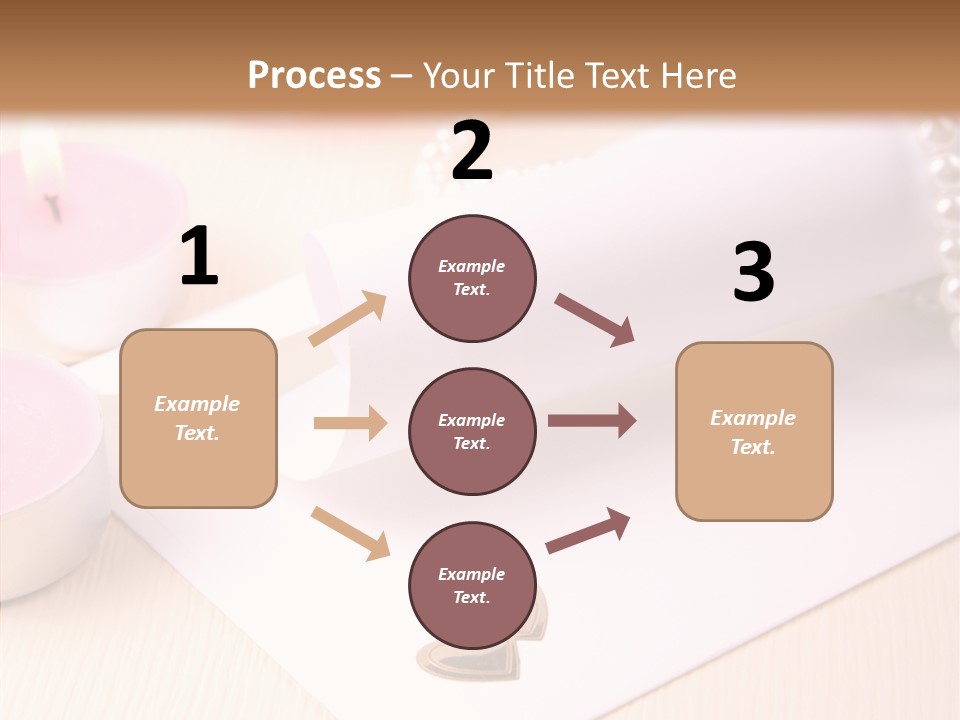 Gold Blossom Candle PowerPoint Template