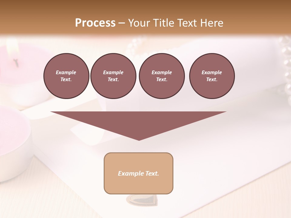 Gold Blossom Candle PowerPoint Template