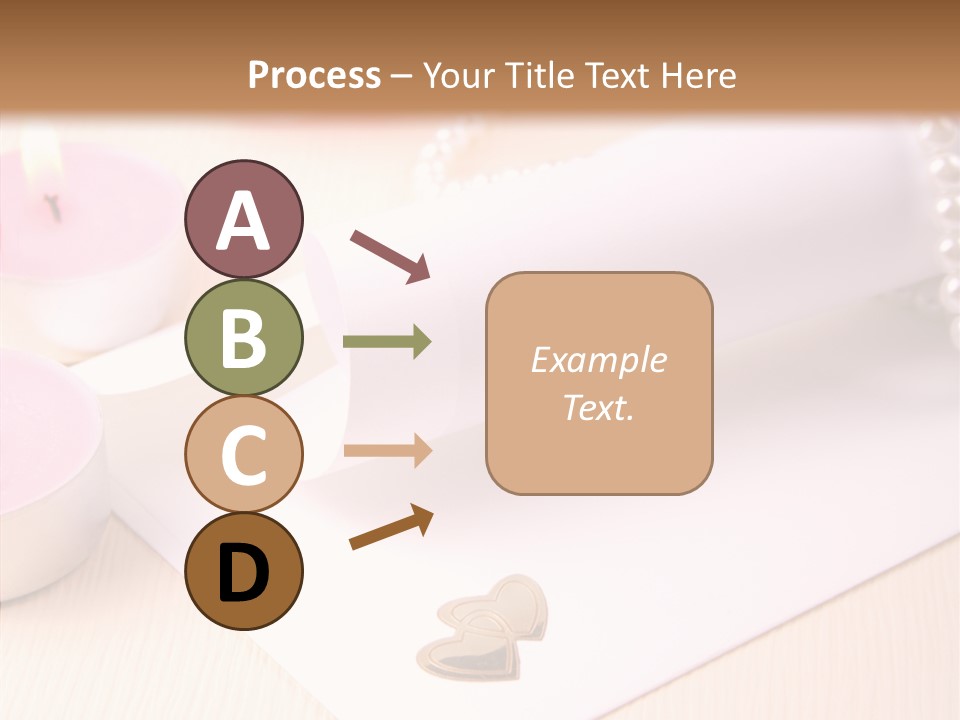 Gold Blossom Candle PowerPoint Template