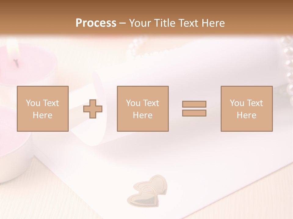 Gold Blossom Candle PowerPoint Template