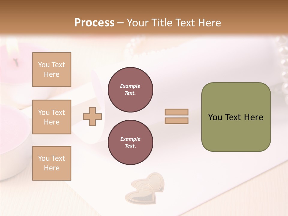 Gold Blossom Candle PowerPoint Template