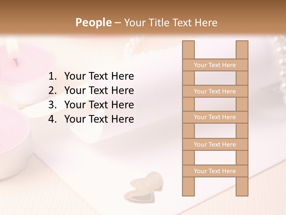 Gold Blossom Candle PowerPoint Template