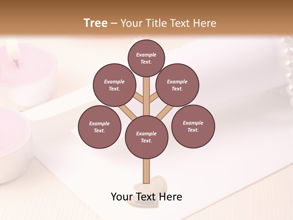 Gold Blossom Candle PowerPoint Template