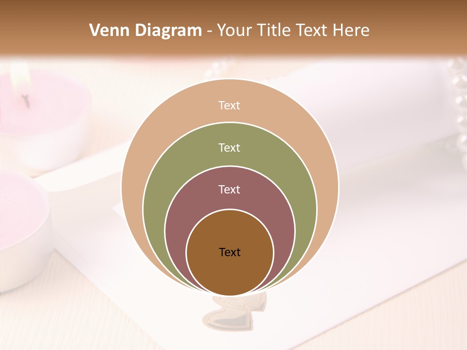 Gold Blossom Candle PowerPoint Template