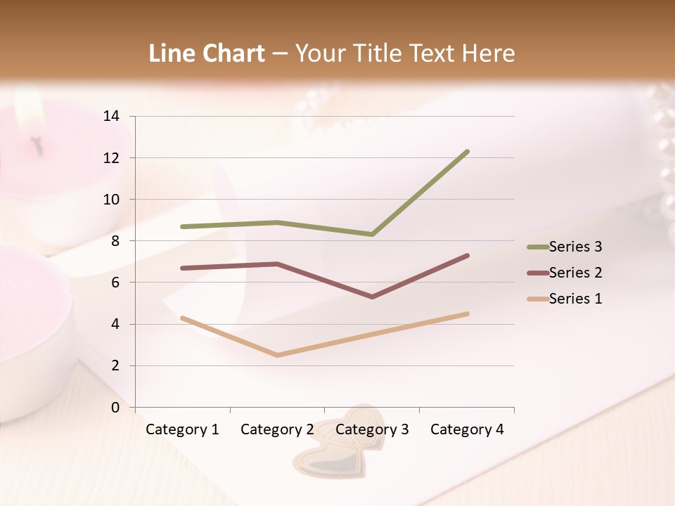Gold Blossom Candle PowerPoint Template