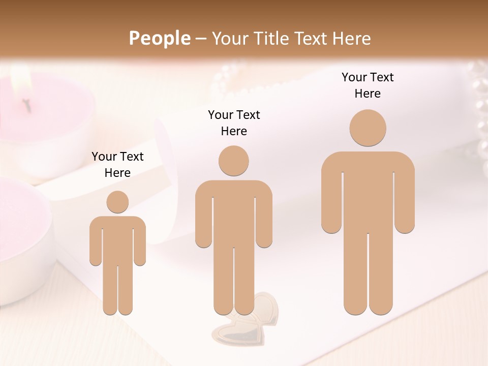 Gold Blossom Candle PowerPoint Template