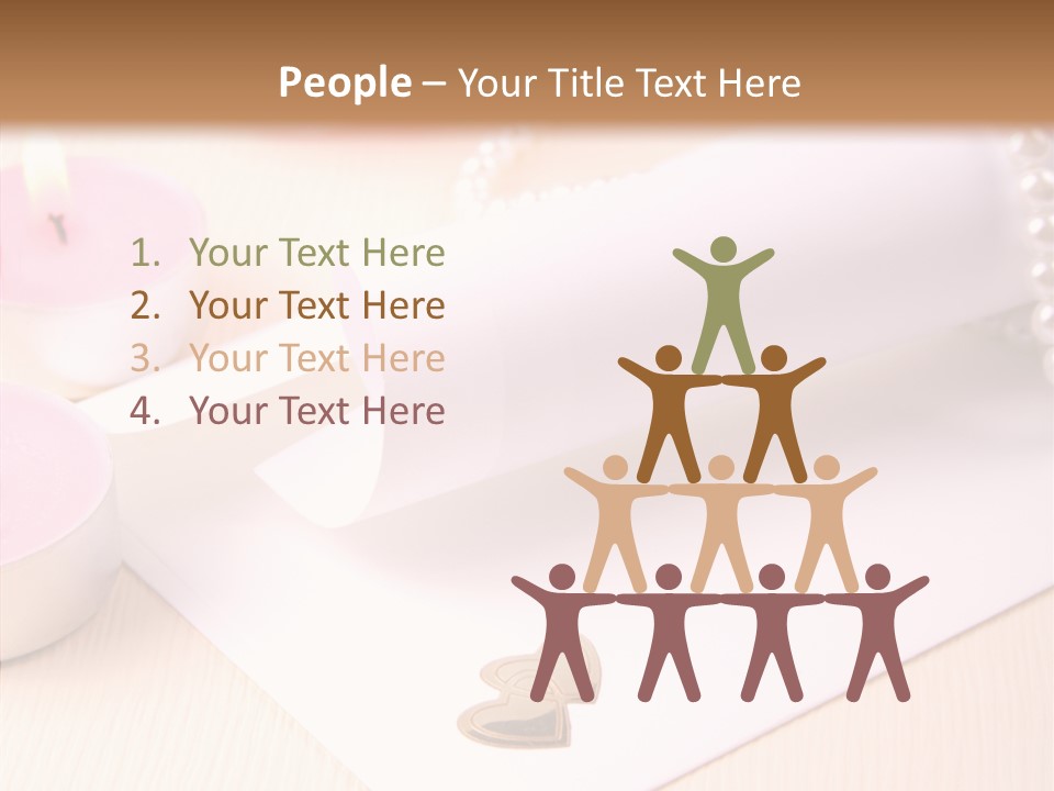 Gold Blossom Candle PowerPoint Template