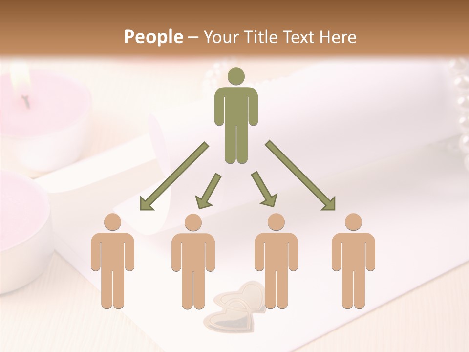 Gold Blossom Candle PowerPoint Template