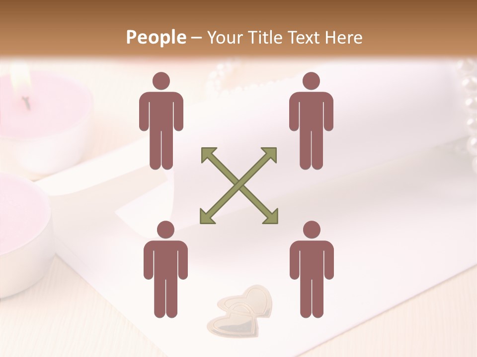 Gold Blossom Candle PowerPoint Template