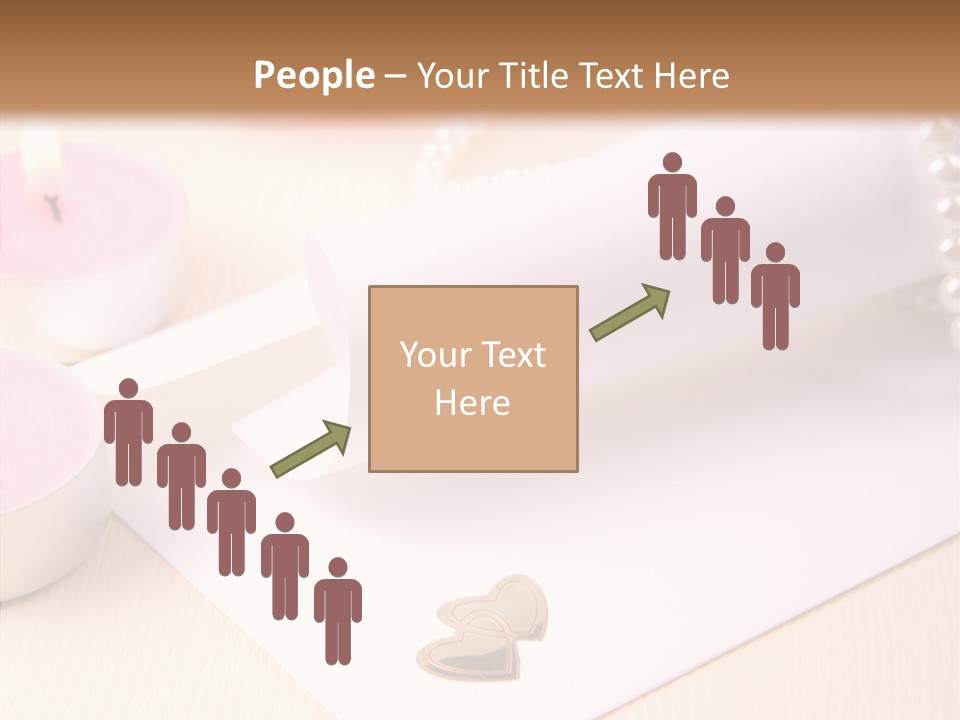 Gold Blossom Candle PowerPoint Template