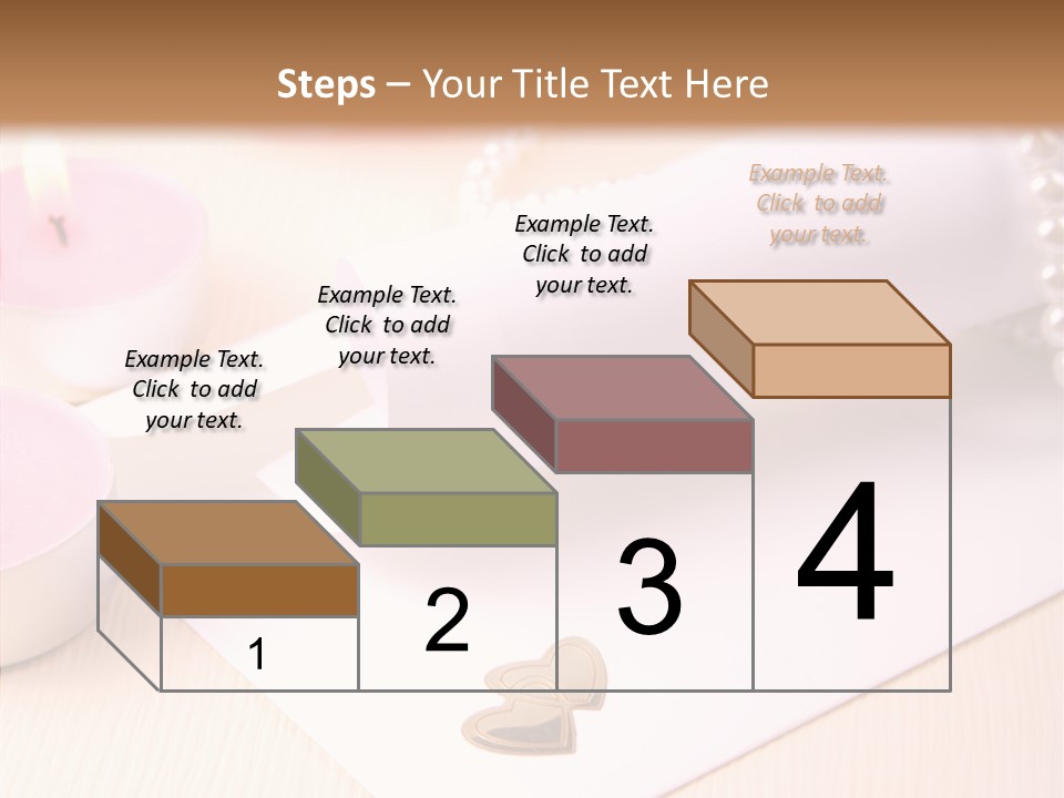 Gold Blossom Candle PowerPoint Template