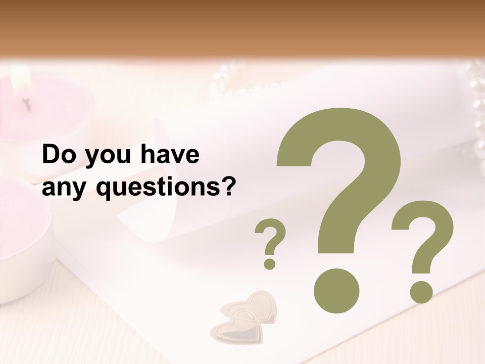 Gold Blossom Candle PowerPoint Template