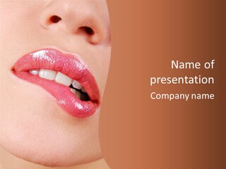 Girls Extreme Face PowerPoint Template