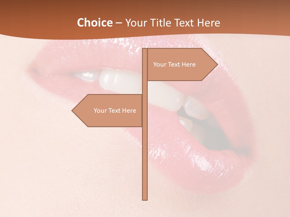 Girls Extreme Face PowerPoint Template