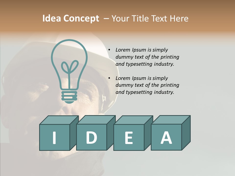 Hardhat Person Middle PowerPoint Template