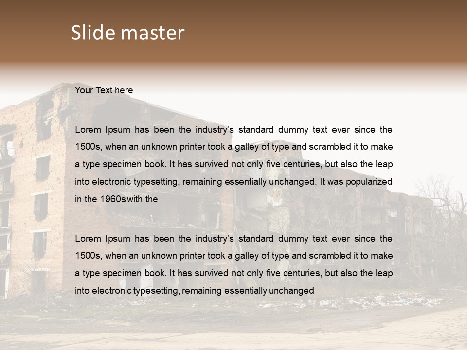 Tree Ruins Military PowerPoint Template