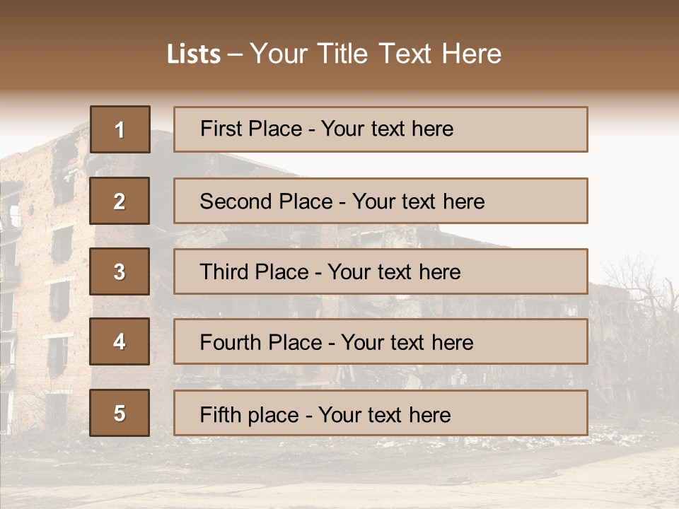 Tree Ruins Military PowerPoint Template