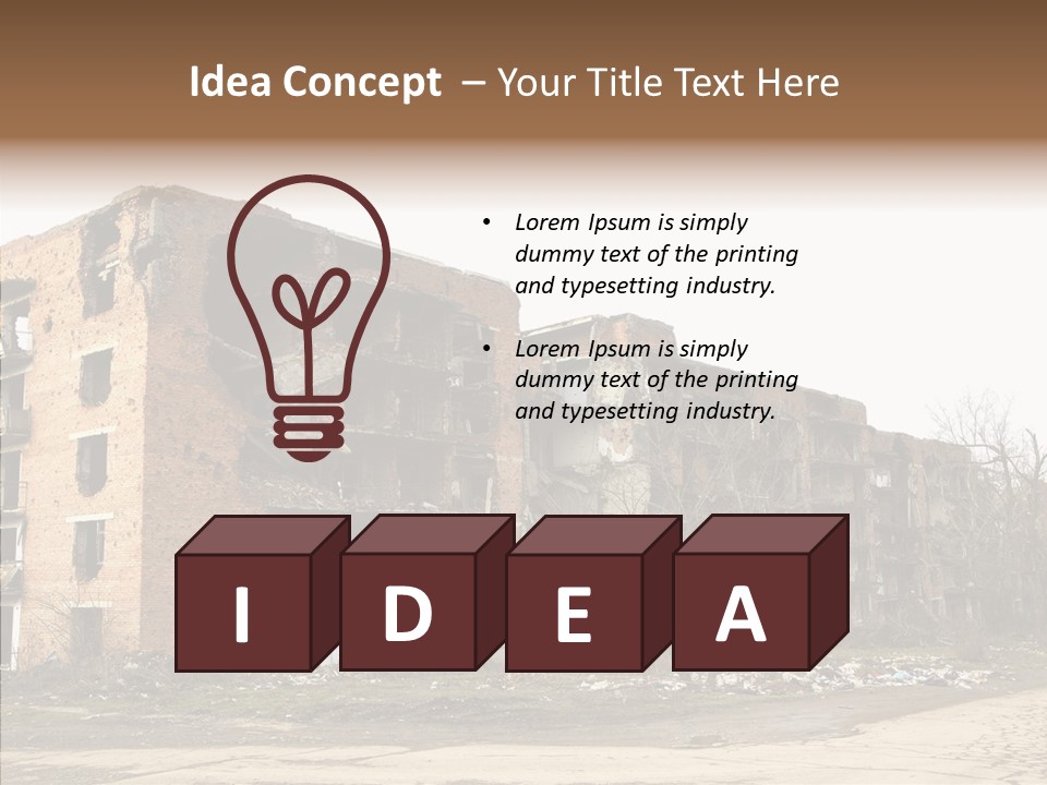 Tree Ruins Military PowerPoint Template