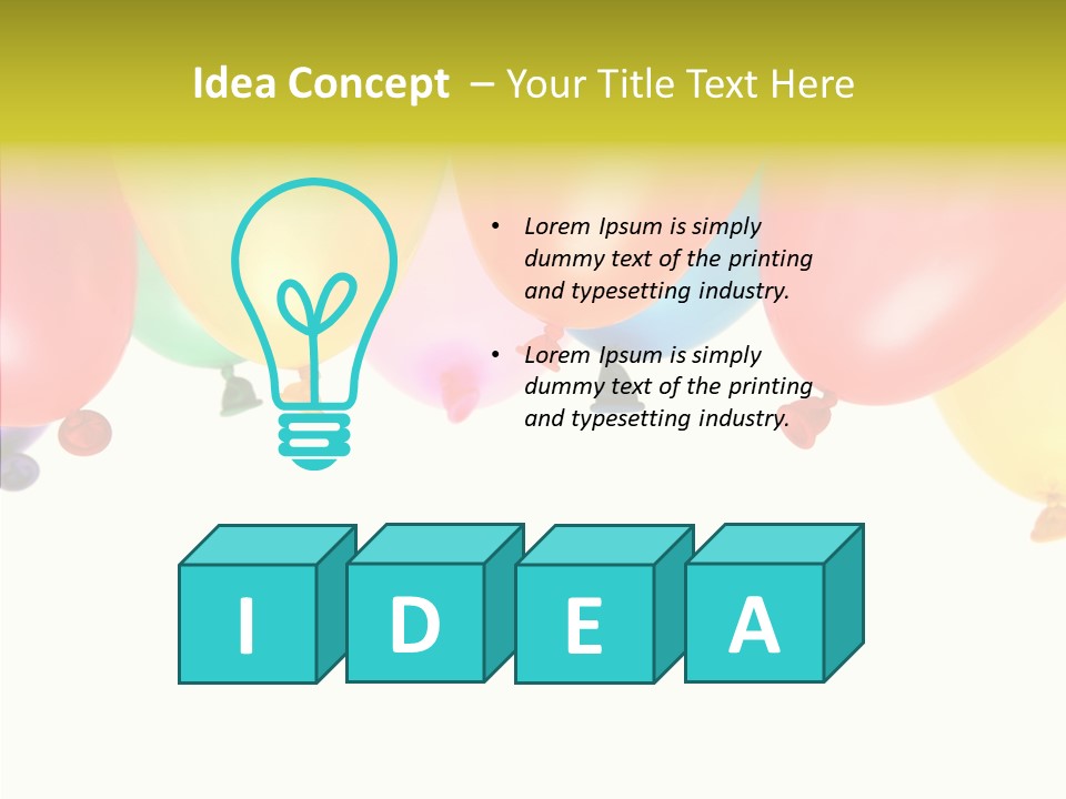 Helium Balloon Happy PowerPoint Template