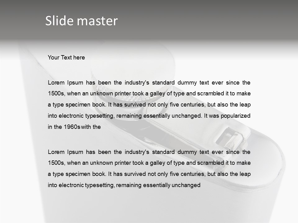 A Silver Lighter With A White Background PowerPoint Template