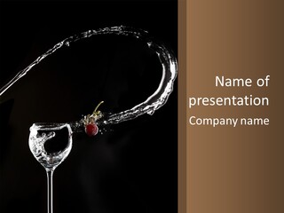 A Glass Of Wine With A Cherry On Top Of It PowerPoint Template