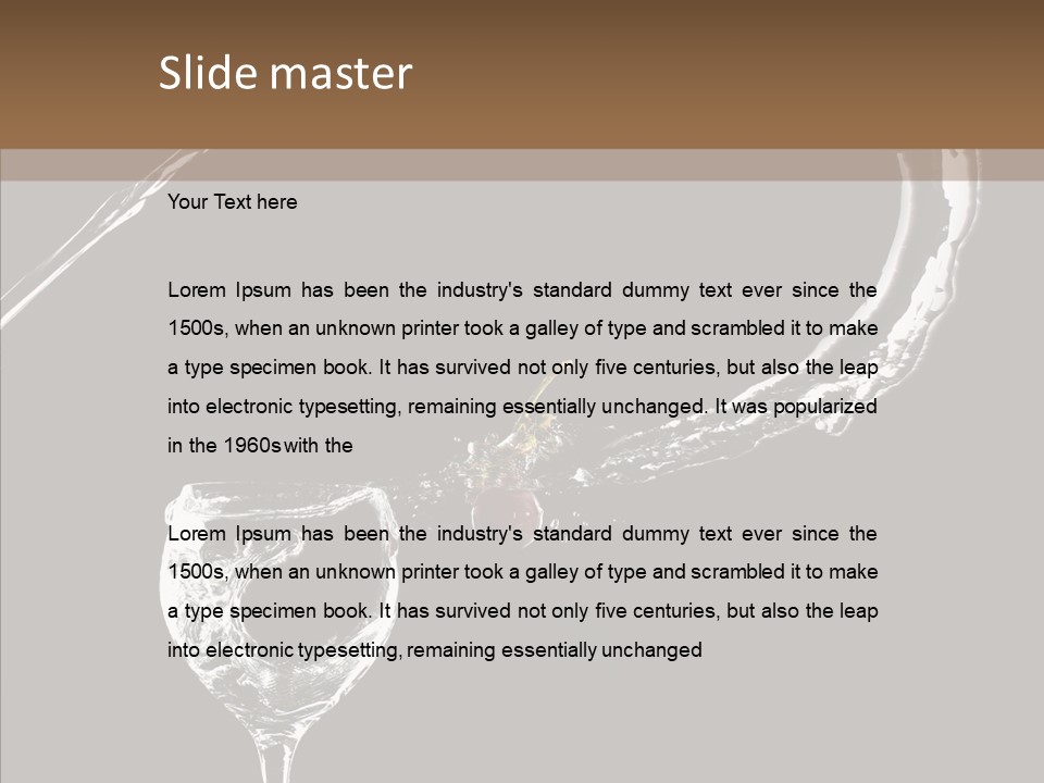 A Glass Of Wine With A Cherry On Top Of It PowerPoint Template