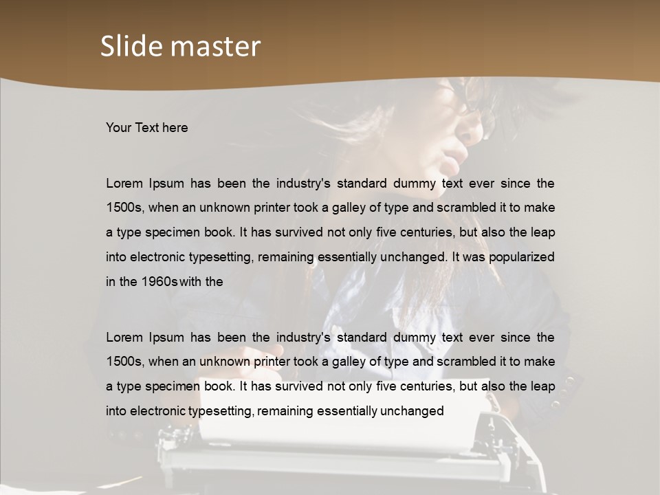 Adult Asian Typewriter PowerPoint Template