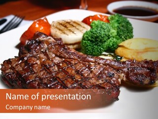 Vegetable Barbecue Meat PowerPoint Template