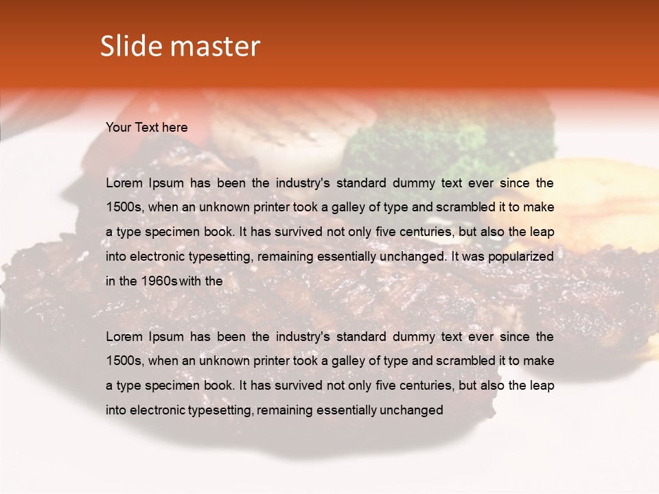 Vegetable Barbecue Meat PowerPoint Template