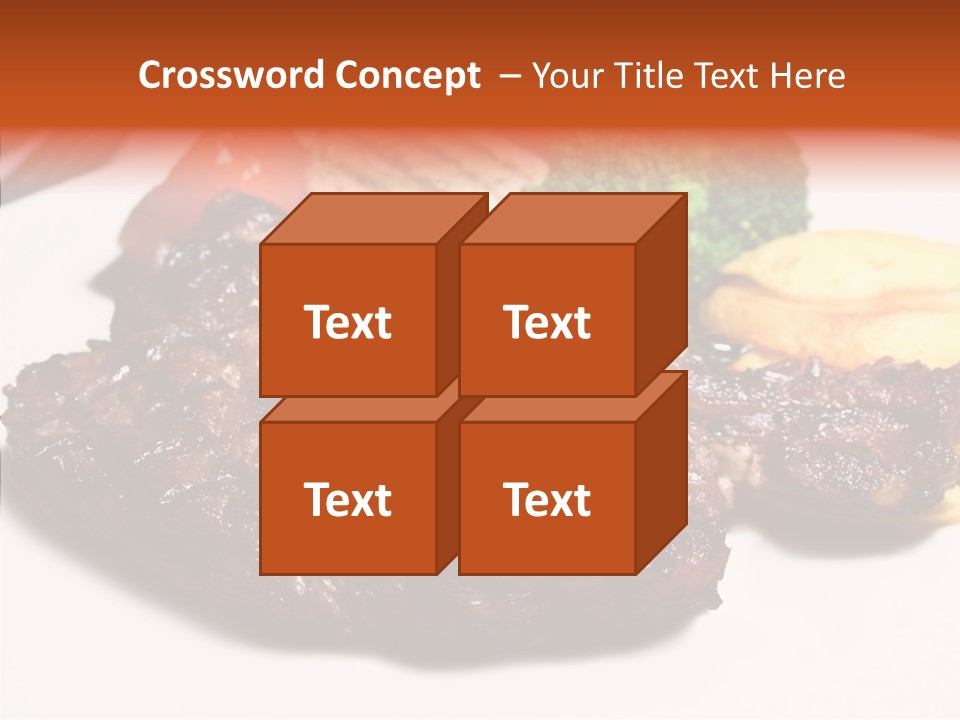 Vegetable Barbecue Meat PowerPoint Template