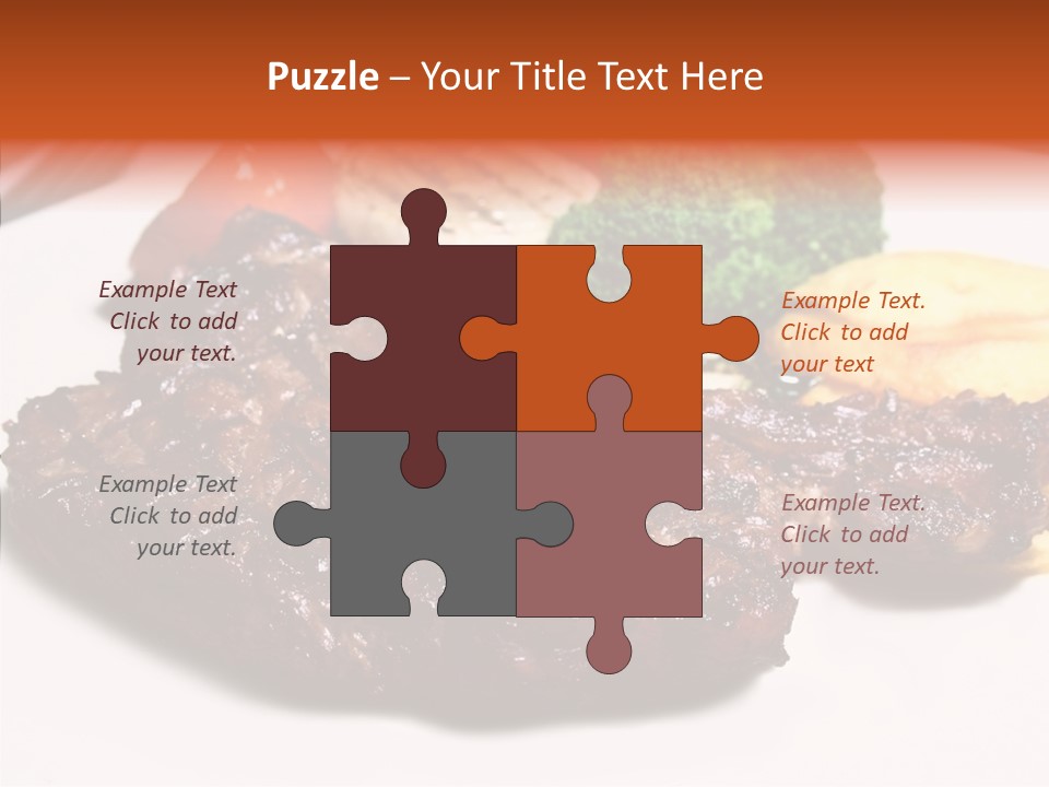 Vegetable Barbecue Meat PowerPoint Template