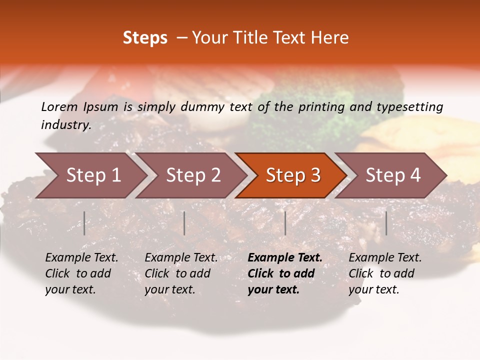 Vegetable Barbecue Meat PowerPoint Template