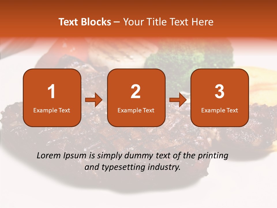 Vegetable Barbecue Meat PowerPoint Template