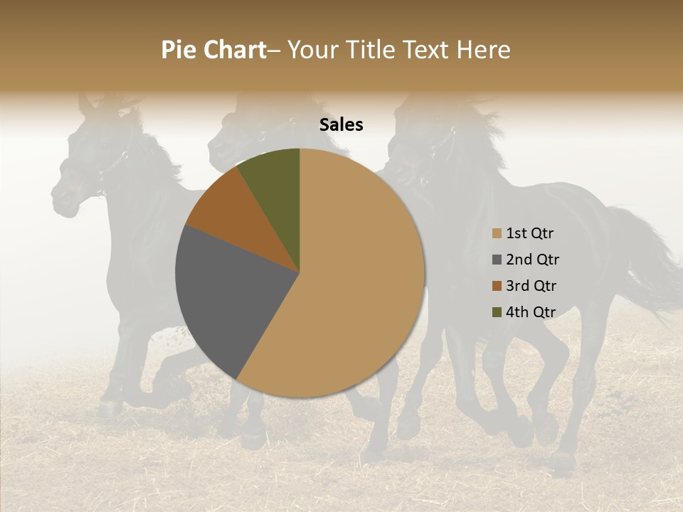Horse Racing Black Brown PowerPoint Template