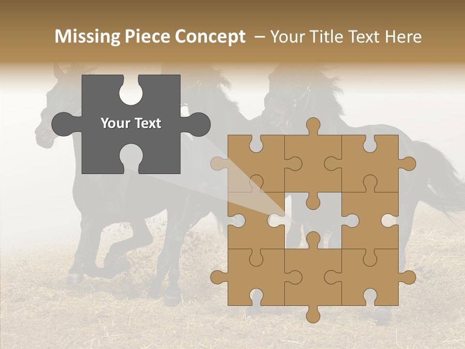 Horse Racing Black Brown PowerPoint Template