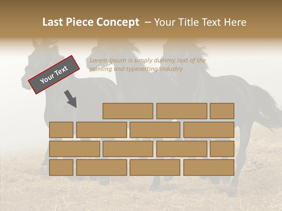 Horse Racing Black Brown PowerPoint Template