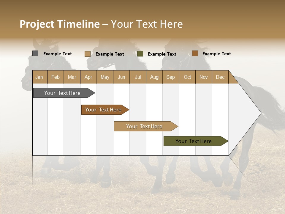 Horse Racing Black Brown PowerPoint Template