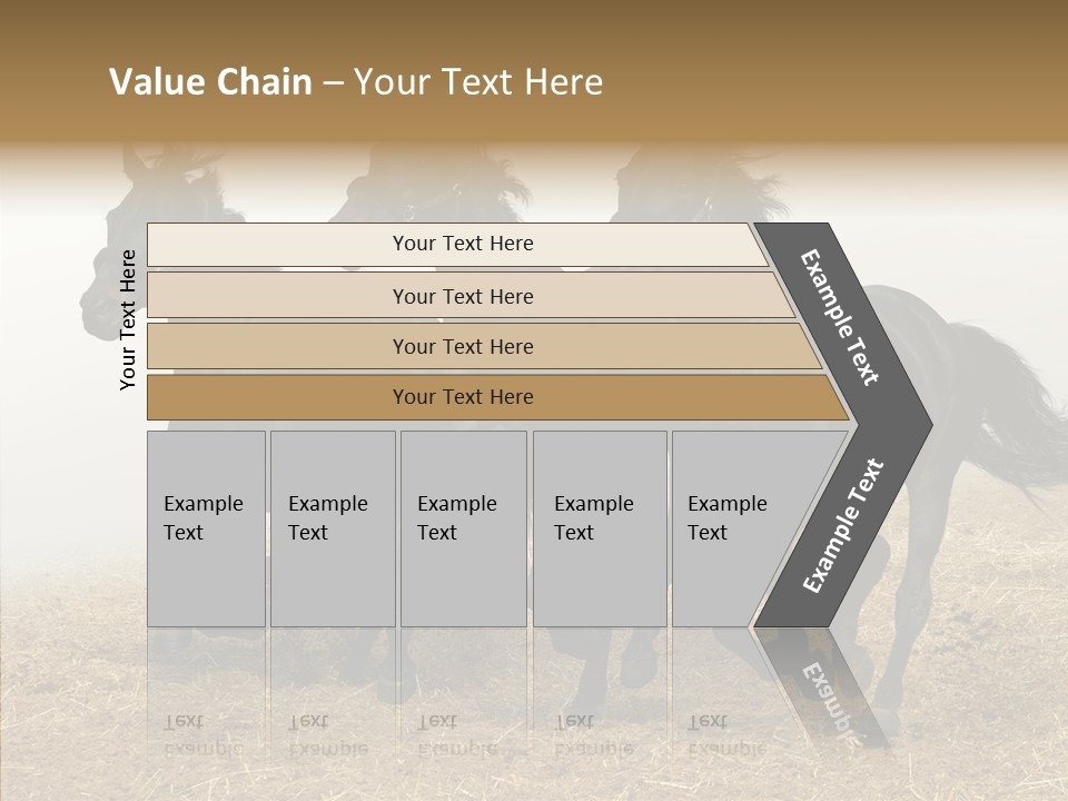 Horse Racing Black Brown PowerPoint Template