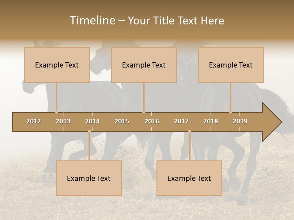 Horse Racing Black Brown PowerPoint Template