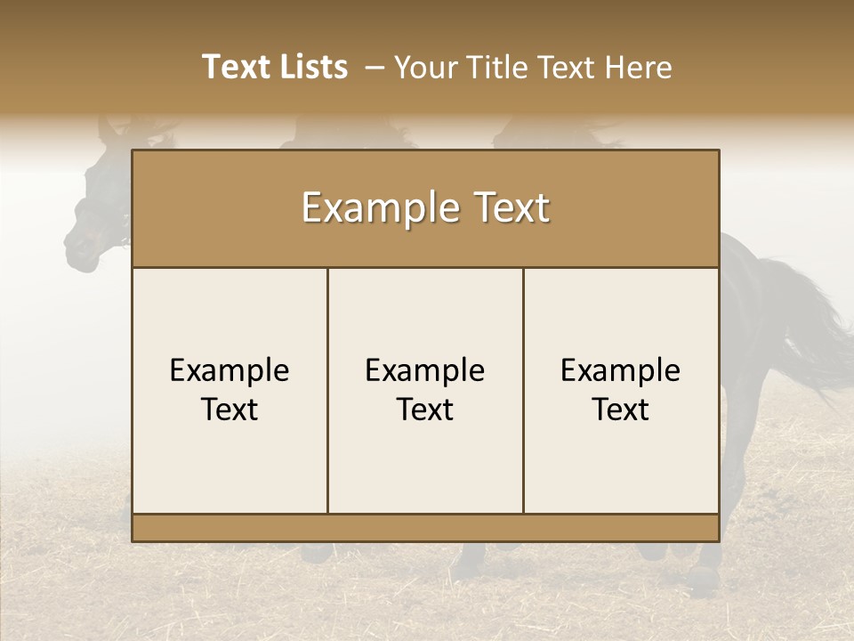 Horse Racing Black Brown PowerPoint Template