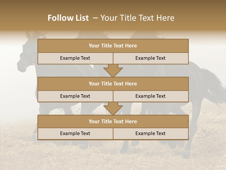 Horse Racing Black Brown PowerPoint Template