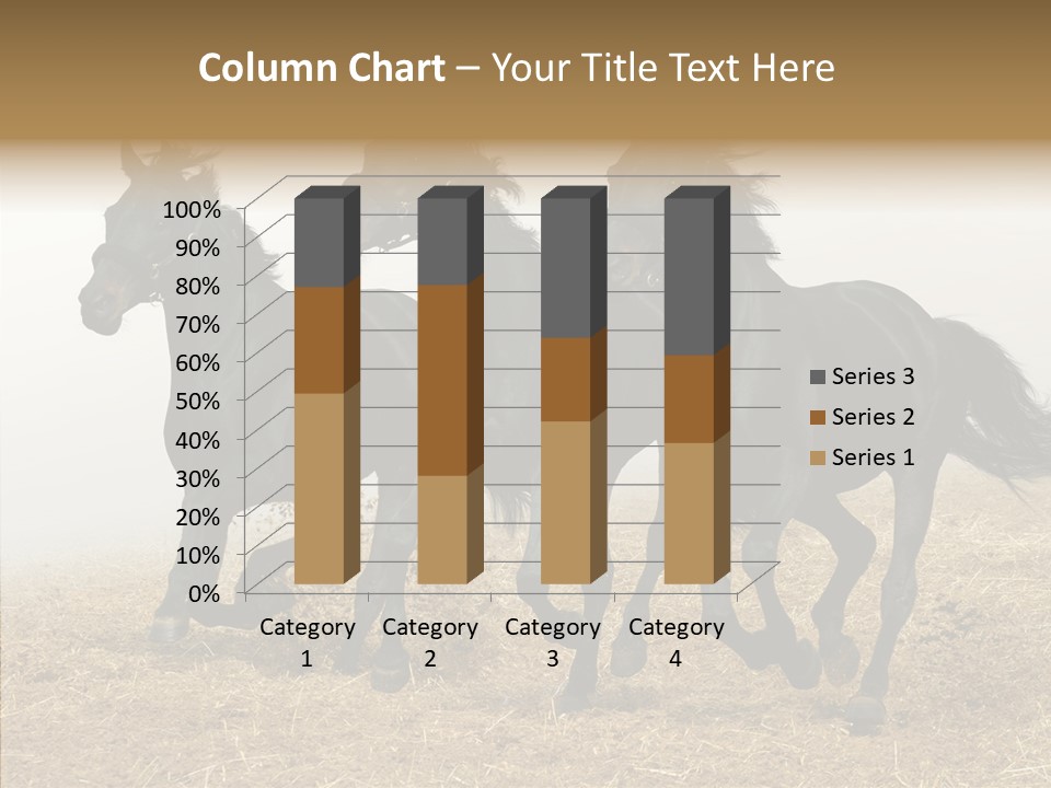 Horse Racing Black Brown PowerPoint Template