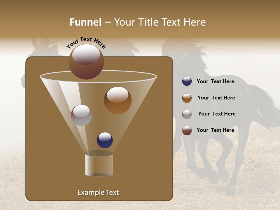 Horse Racing Black Brown PowerPoint Template