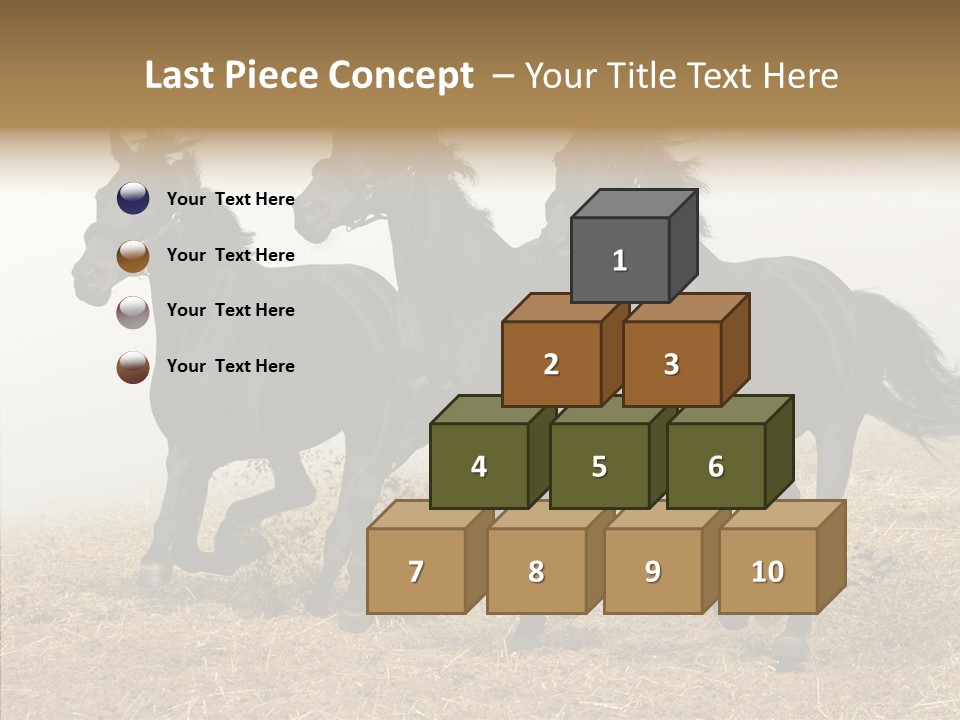 Horse Racing Black Brown PowerPoint Template