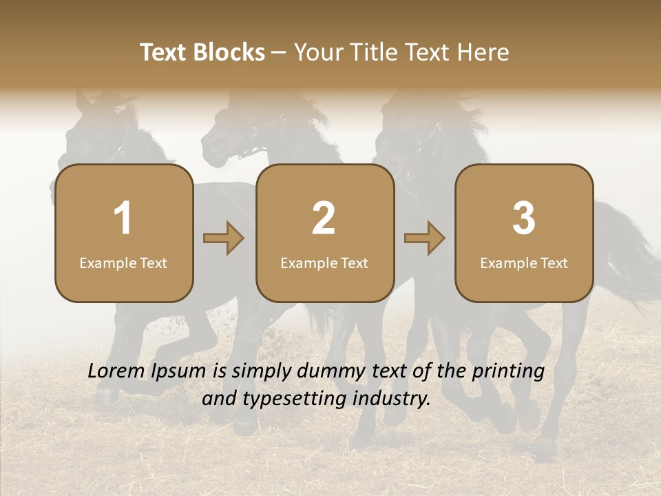 Horse Racing Black Brown PowerPoint Template