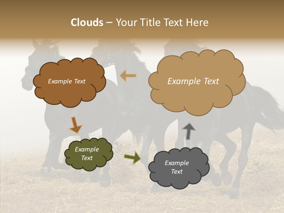 Horse Racing Black Brown PowerPoint Template