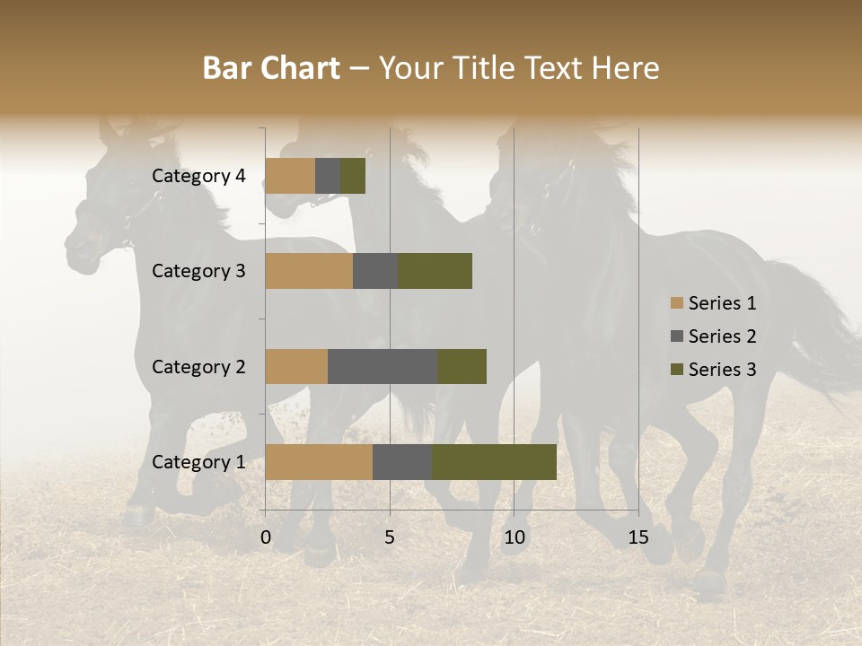 Horse Racing Black Brown PowerPoint Template