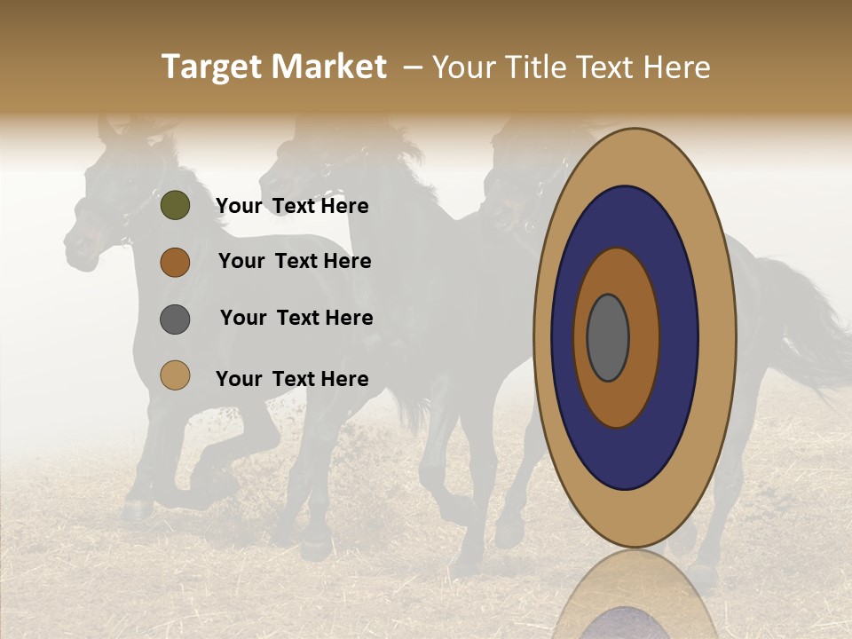 Horse Racing Black Brown PowerPoint Template